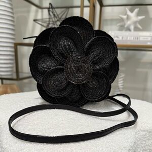 Kate Spade Lawn Party Bitsy Straw Flower Crossbody Bag